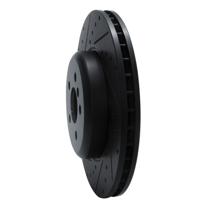 BMW 430I Brake Rotor (1) - Front Left - R1 Concepts - Drilled & Slotted - Black - `17-`25
